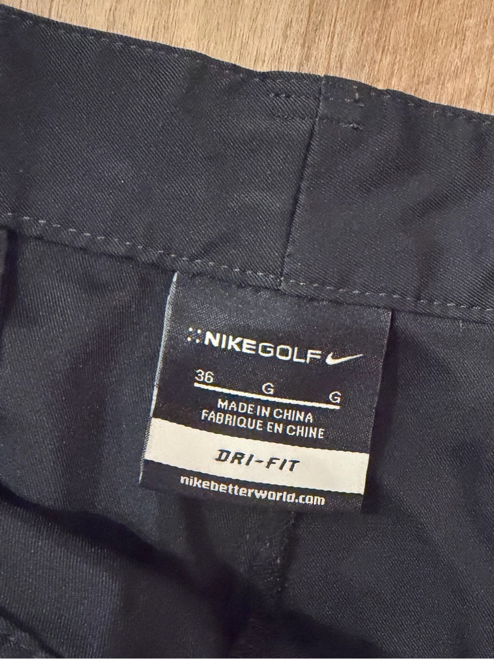 Men’s Nike Black Dri-Fit Golf Shorts 10” Size 36 - Picture 5 of 6